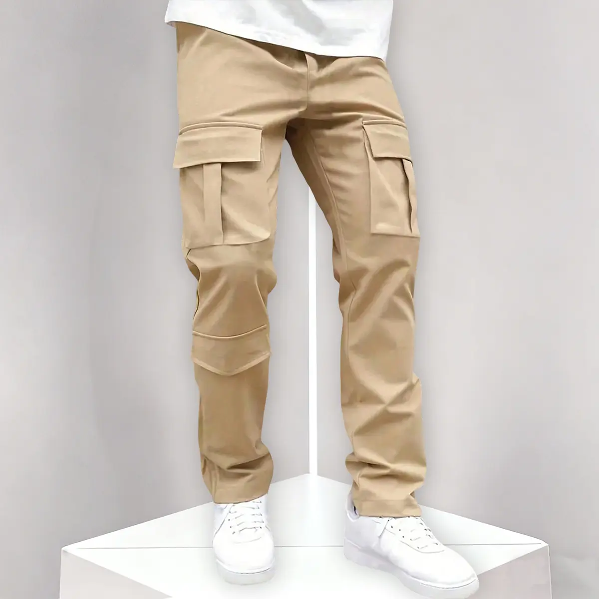 Teen Boys Casual Outdoor Straight Pants | Durable Multi-Pocket Decor Easy Care Daily Bottoms