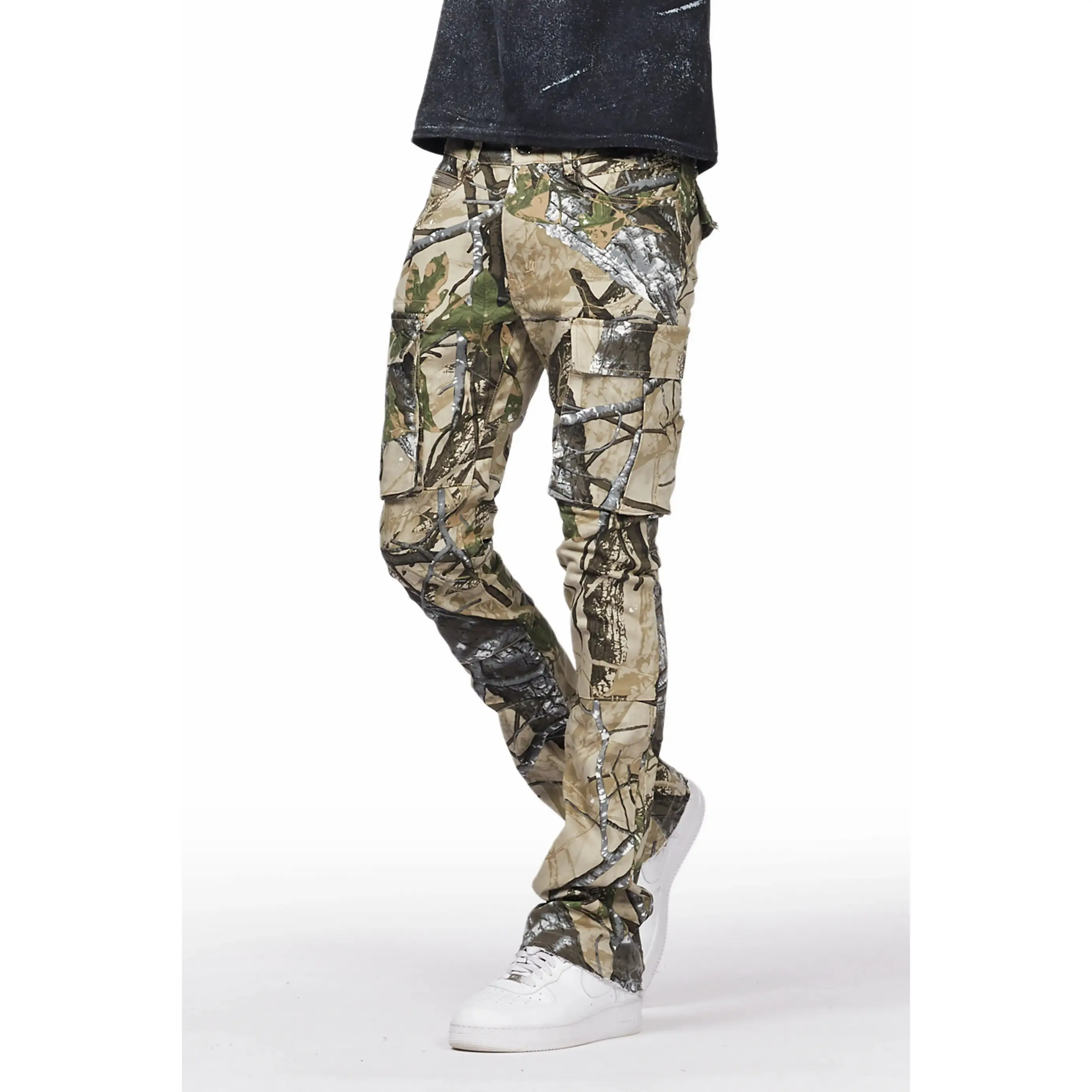Merrik Tree Camo Stacked Flare Jean Merrik Tree Camo Stacked Flare Jean