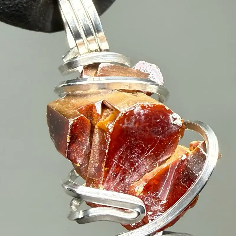 Rare Small Vanadinite Sterling Silver PENDANT Unique Artisan Crafted Design 925
