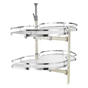 VEVOR Swing Right Blind Corner Cabinet, Pull Out Organizer for 36 inch Width Blind Cabinet, 2 Tier Height Adjustable Swing Tray, Soft Close Kitchen Cloud Blind Organizer, Right Open