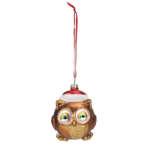 Blown Glass Baby Owl Ornament