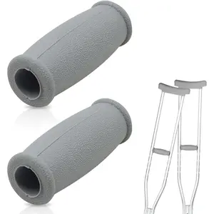 2 Pcs Crutch Hand Grip Replacement Cane Crutch Handgrips Soft Rubber Crutches Handle for Most Standard Aluminum Crutches