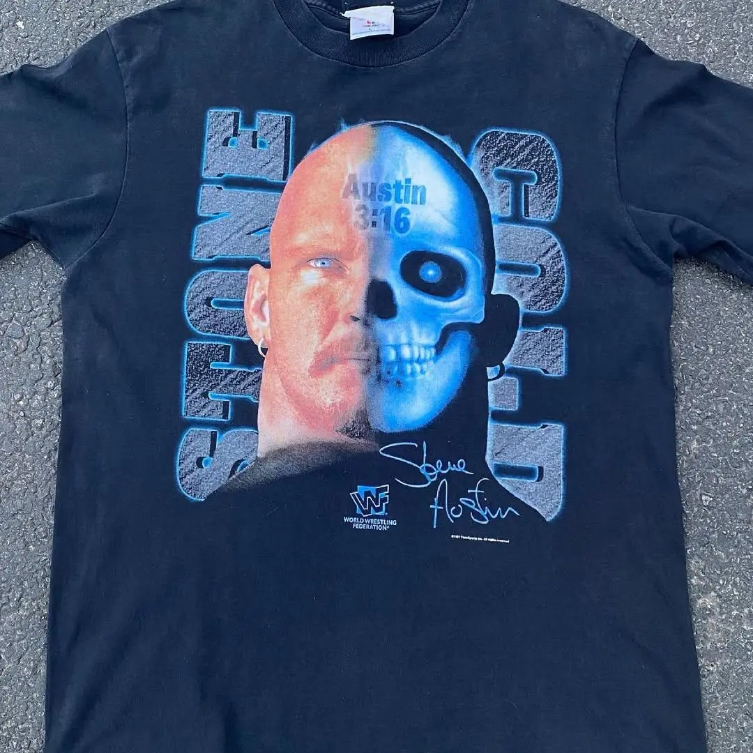 Vintage WWE WWF Stone Cold 2 side T-Shirt THE11103