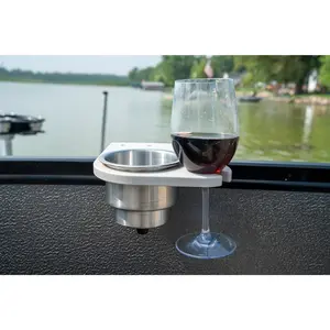 Pontoon Cup & Wine Glass Holder - (1-1/8") or (1-1/4") Square Rail