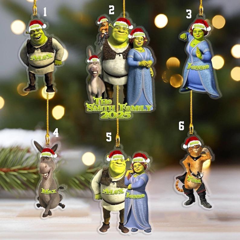 Personalized Shrek Ornament, Shrek Acrylic Christmas Ornament, Kids Christmas Ornament, Shrek and Fiona Ornament, Can't Today I'm Swamped