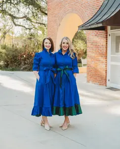 CAROL DRESS IN ROYAL BLUE/EMERALD