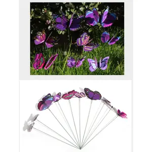 50 Counts Outdoor Fake butterflies, 3D dimensional butterfly decorations, suitable for lawn, vase, and garden decoration