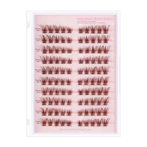 New Hot Selling Caramel Brown False Eyelashes DIY Segmented Cluster Lashes European Style Beginner Lash Set
