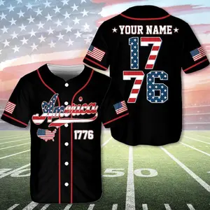 USA 250th Baseball Jersey, Independence Day Jersey Shirt, Patriotic America Button Up Tee, 4th Of July Outfit, Red White Blue Jersey