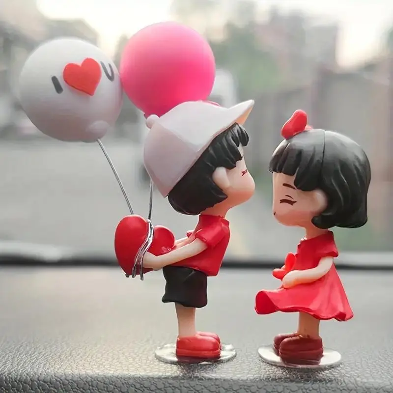 Cartoon Couple Design Car Ornament, Cute Couple Car Interior Decoration, Car Interior Decoration Accessories, Car Trinkets, Car Interior Ornaments, Car Decorations