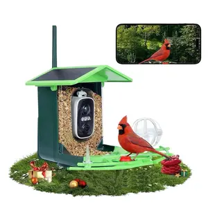 Browser Bird Feeder with Camera 5MP Live Video Solar Powered Smart AI Identify Birds Species 2.4G WiFi Camera Squirrel Proof Instant Alerts Ideal Gifts for Birdlovers