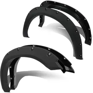 Fender Flares Compatible with 2009-2010 Dodge Ram 1500/2011-2018 Ram 1500/2019-2023 Ram 1500 Classic Fleetside, Truck Wheel Flares Wheel Cover Textured Black Rivet Style 4Pcs