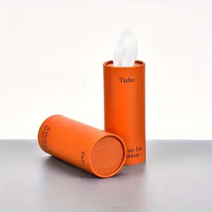 1pc Car Tissue Holder - Fits Perfectly in Cup Holder, Includes Travel Size Facial Tissues, Convenient Round Container for On-the-Go Use, Car Tissue Box