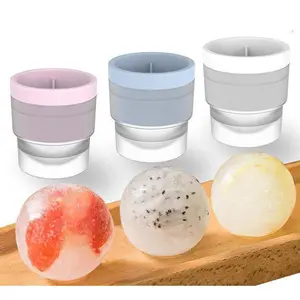 6-Pack Ice Ball Molds - 2.4" Large Spherical Ice Cube Trays for Whiskey & Cocktails, Reusable Silicone Freezer Mold for Cold Drinks,Hockey Puck Ice,   Perfect for Whiskey, Coffee, Cocktails, Coke