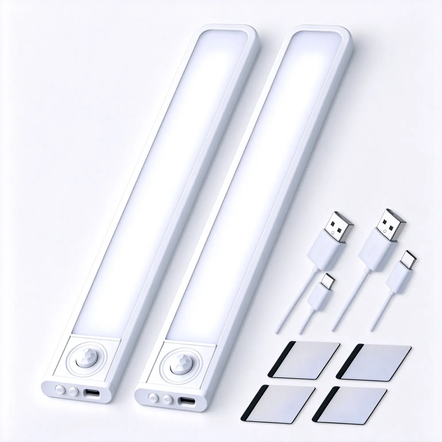 15.75 inch Rechargeable Motion Sensor LED Under Cabinet Light Bar, Dimmable Wireless Closet Light for Kitchen, Staircase, Wardrobe, Office