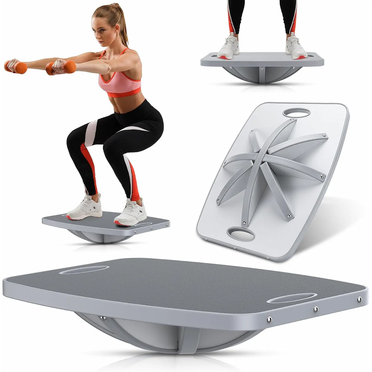 Wood Balance Board, Table Balance Board and Office Swing Board, for Physical Therapy, Fitness Training and Outdoor Sports Balance Training