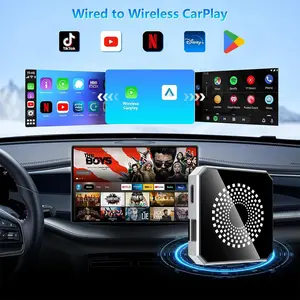 【FIFA World Cup 2026】Yurnlv 2026 Al Box Car Streaming Adapter: Stream Netflix/YouTube/TikTok/Google Play + Mirror Screen! 5-in-1 Wireless for Factory Wired CarPlay Vehicles
