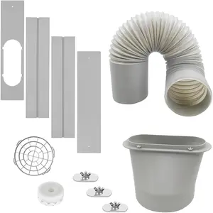 Portable Air Conditioner Window Vent Kit with 5.9 Inch Diameter 59 Inch Length Exhaust Hose Adjustable Window Seal for Horizontal&Vertical