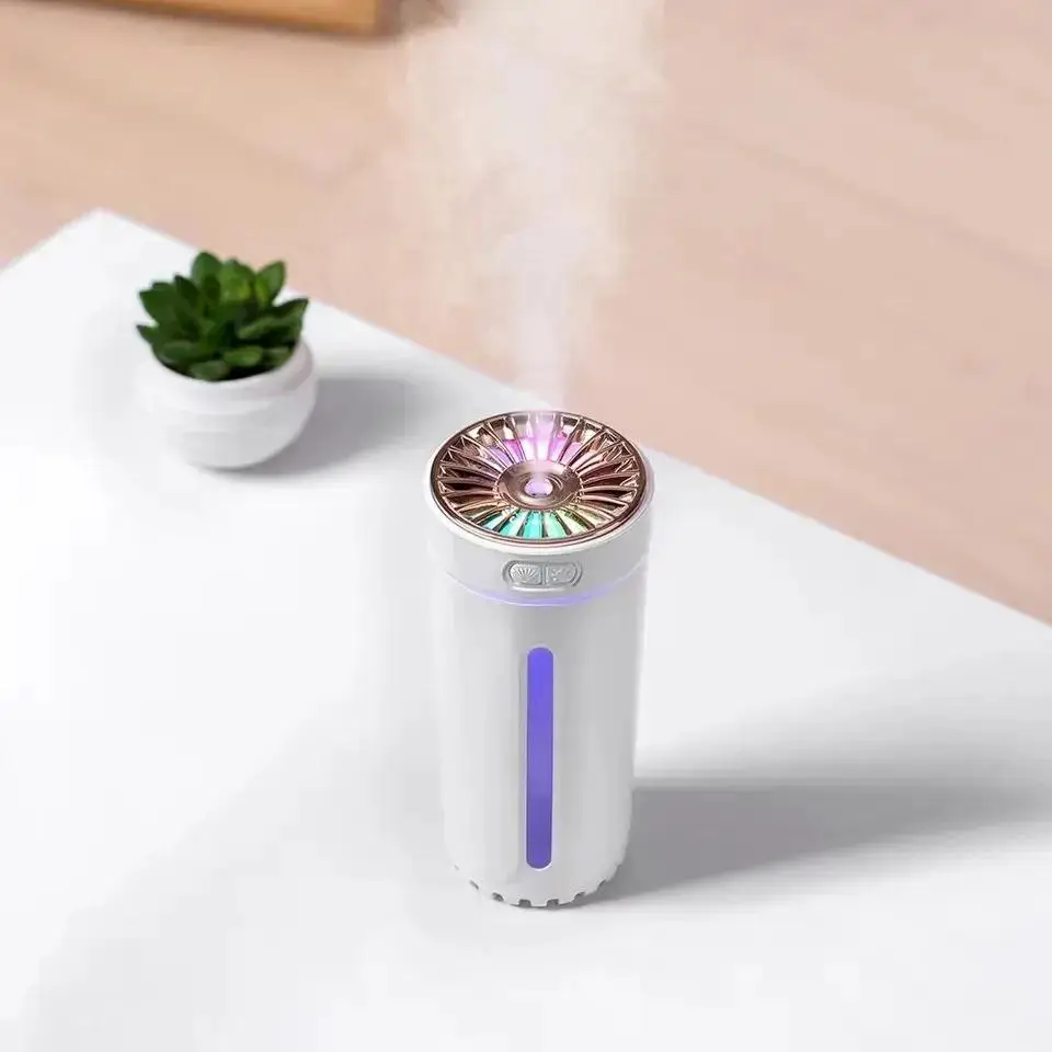 300ML Car Air Freshener, 1 Count Silent Car Aromatherapy Humidifier, Car Cup Colorful Night Light Air Humidifier for Bedroom Home Office Car, Room Acc