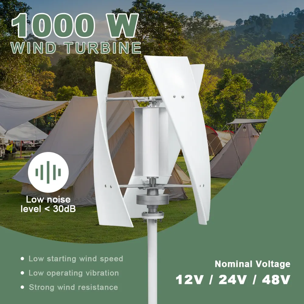 SMARAAD X3 Vertical Wind Turbine Generator Kit - 1000W, 12V/24V, With MPPT Controller, Home Backup Power for Home, RV Roof