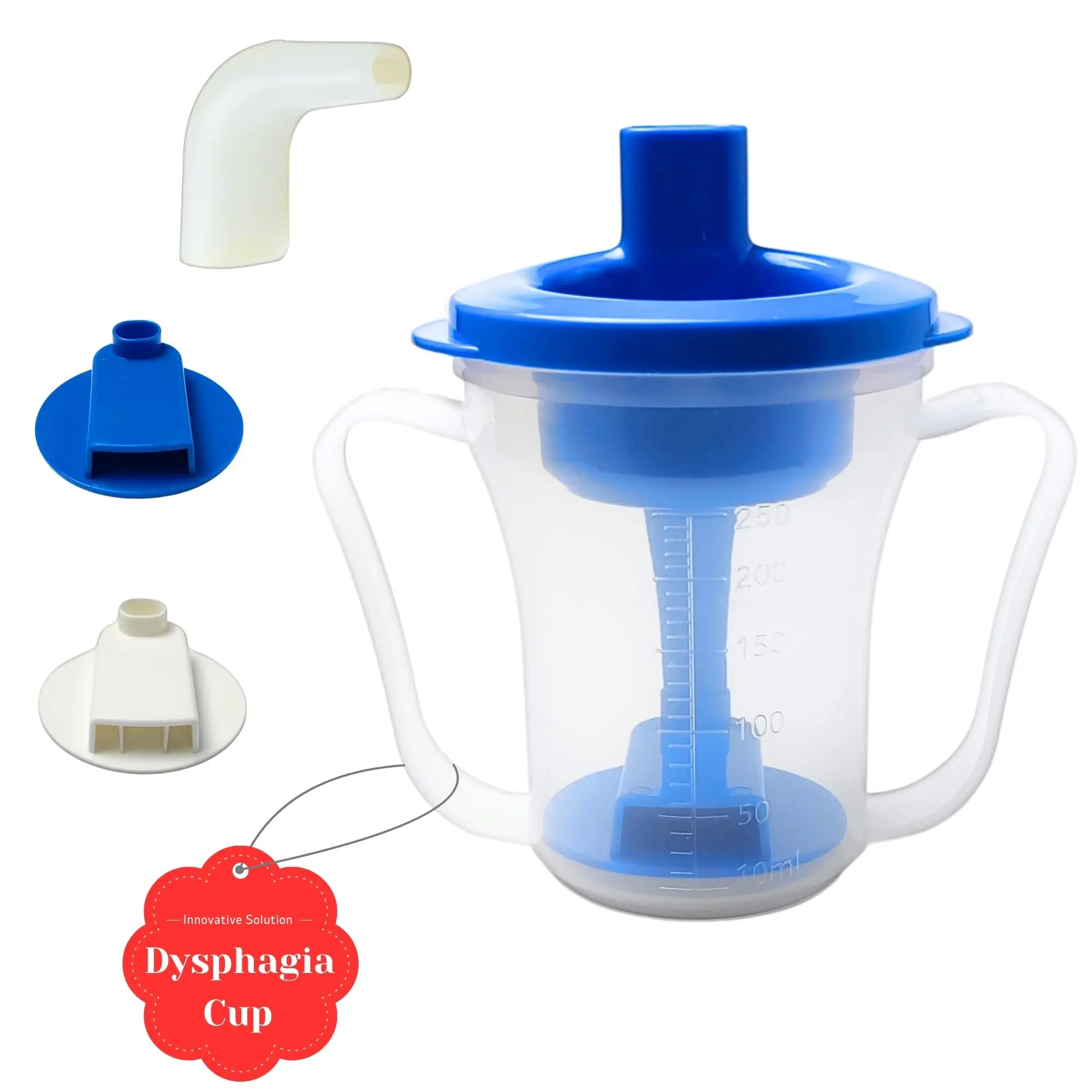 BaseSmall - Dysphagia Cup for Adults - Slow Flow Cup for Dysphagia for Adults with 5cc 10cc Sip Control, Dysphagia Regulating Drinking Cup for Swallowing Difficulties, Spill-Proof for Elderly