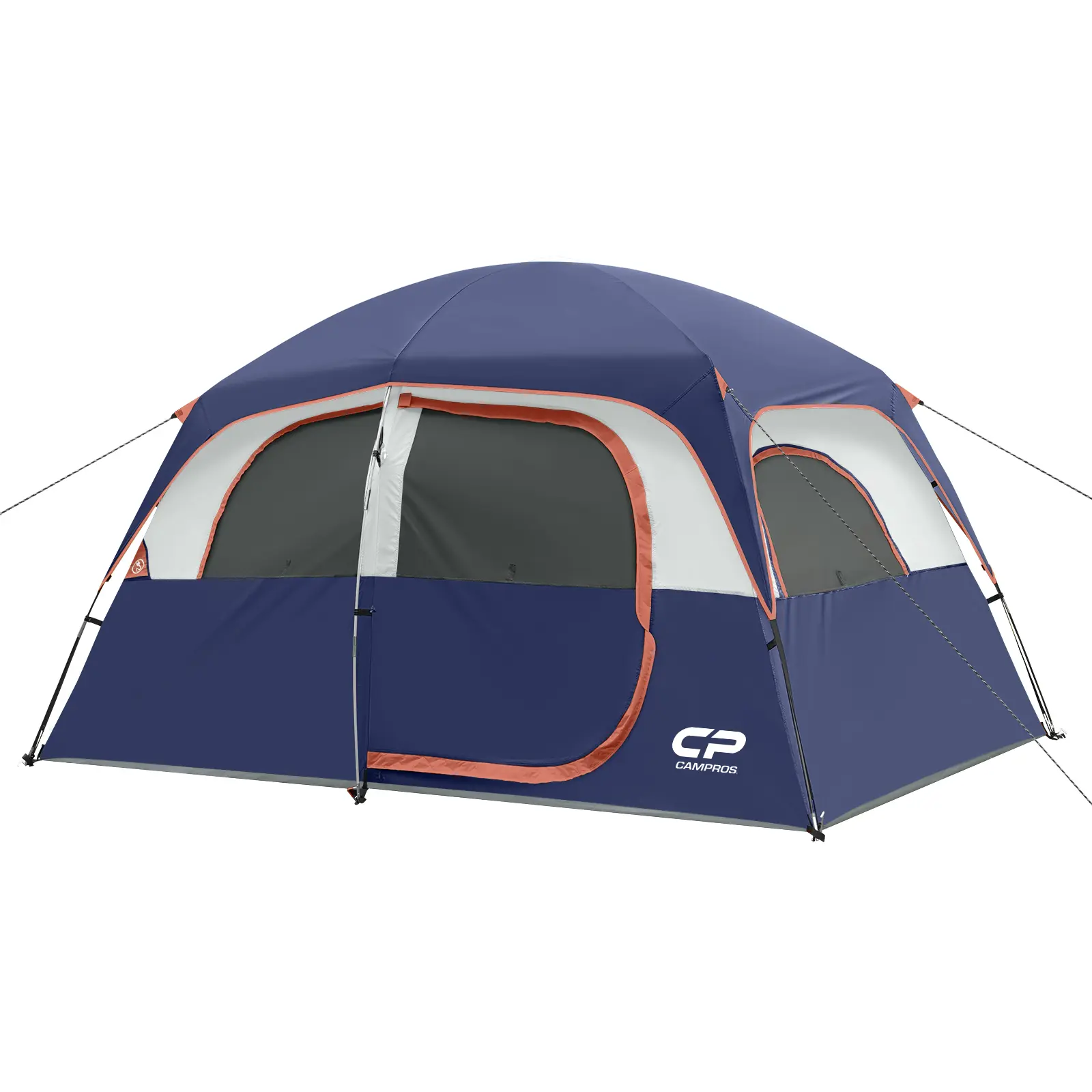 CAMPROS CP Upgraded 6 Person Camping Tents, Waterproof Windproof Family Tent with Larger Mesh Windows & Door, Double Layer, Easy Set Up, All-Season Dome Tent with Top Rainfly & Carry Bag