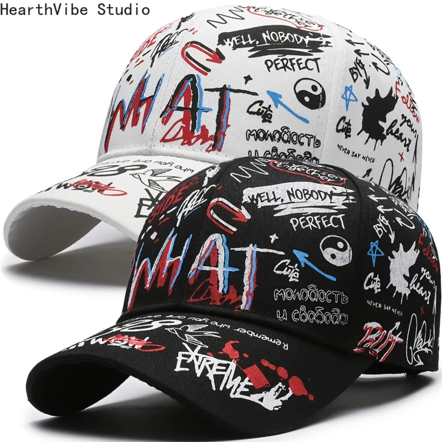Two piece set/graffiti sun shading baseball cap/all year round/outdoor leisure sports/travel Two piece set/graffiti sun shading baseball cap/all year round/outdoor leisure sports/travel