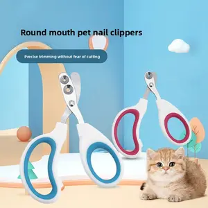 2-Piece Pet Cat Nail Clippers Stainless Steel Round Hole Design, Small Blind Foldable Claw Trimmers for Cats, Essential Pet Grooming Tools