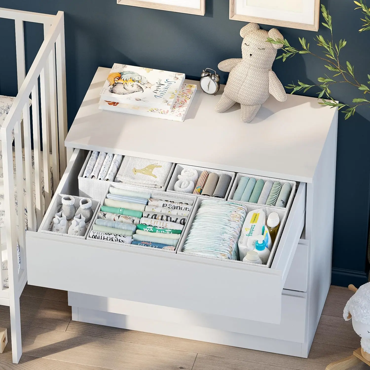 Drawer Organizer Clothes Set of 12 White-Grey - Dresser Organizer For  Nursery, Bedroom, Closet - Perfect Baby Clothes Organizer and Storage &  General Nursery Organization or Dresser Drawer Organizers - TikTok Shop