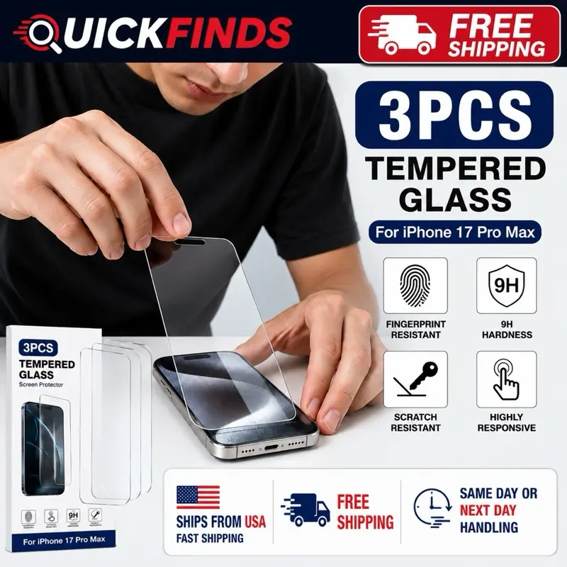 3-Pack Clear TPU-Plastic Smartphone Accessory, Phone Screen Protector That Fits iPhone 17 Pro Max