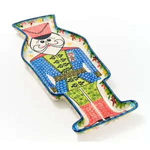 Lidia's Polish Pottery Hand Painted Nutcracker Serving Platter