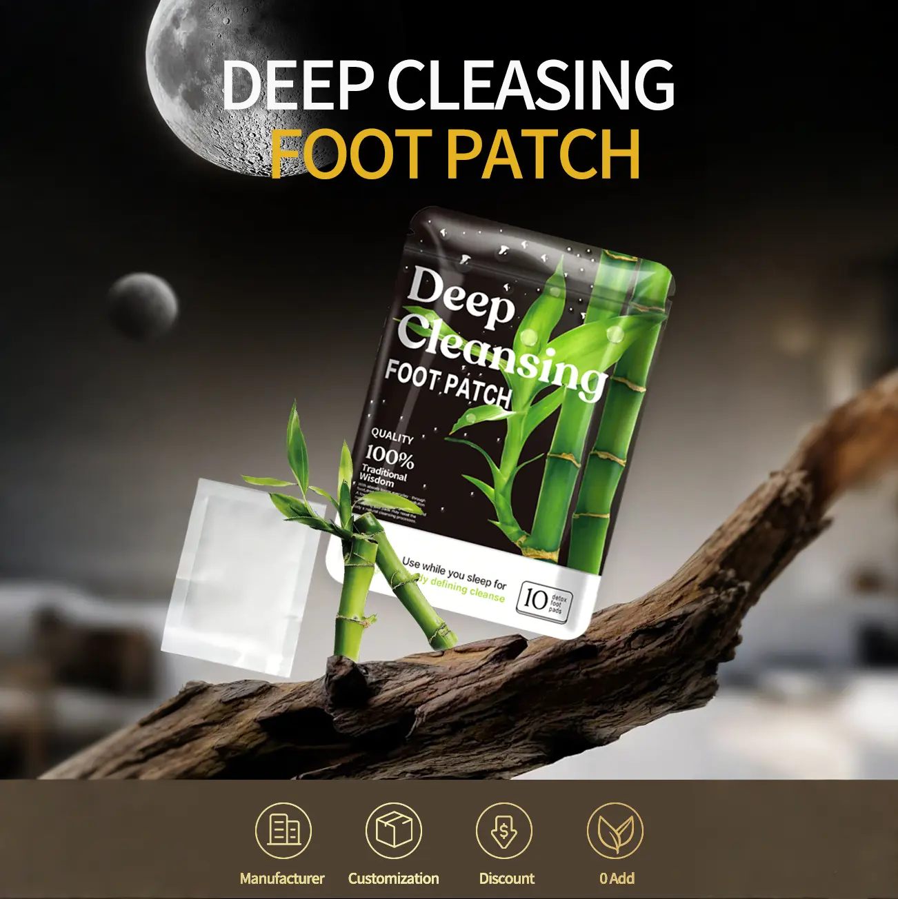 90pcs deep cleansing Foot Patch,Natural Aloes,Sea salt,Tourmaline,Herbal