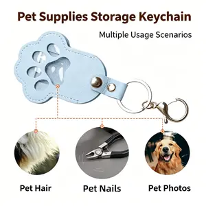 Pet Memorial Keychain for Pet Hair, Nails & Photos, Cat & Dog Memory Holder, Ideal for Daily Backpack, Car Key, Purse & Travel Trip, Perfect Souvenir Gift-MM1