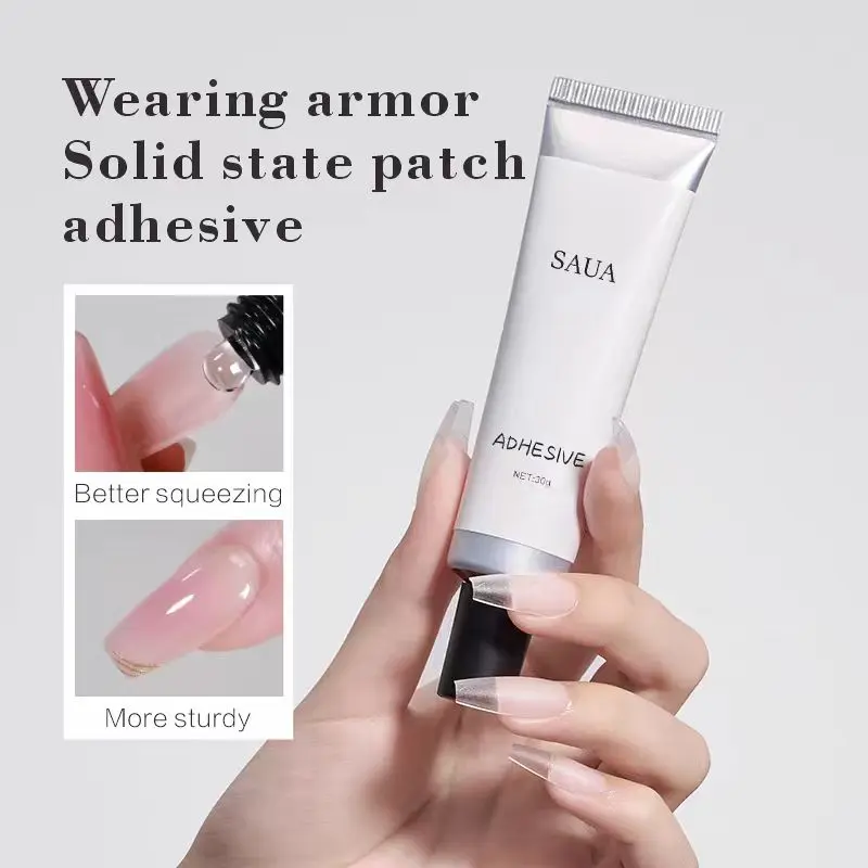 30g/3-piece solid gel nail glue, suitable for pressing nails, soft gel nail tips, strong adhesive, suitable for false nail gel patches, Holiday haul-Christmas gift