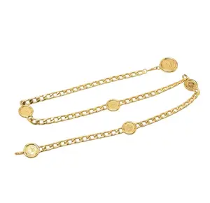 Pre-owned CHANEL 1 Small Leather Goods Coco Mark Coin Chain Belt, Gold Plated GZ
