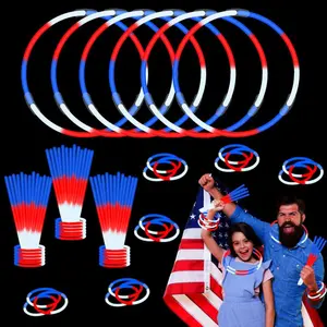 50PCS 4th of July Glow Sticks Party Pack – Patriotic Necklaces & Bracelets