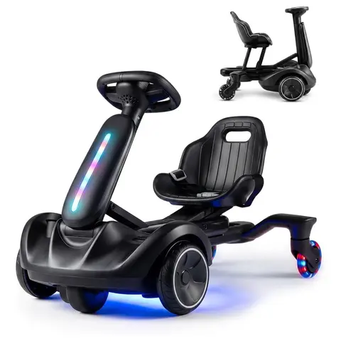 Costzon Kids Electric Go Kart, 6V Ride on Drift Car with 2-Position Adjustable Seat, 360-,Degree Spin,  Wheels, 3 MPH Max Speed, Horn & Engine Drifting Go Kart for Kids Aged 3-8 Years Old,Cool Gifts for Toddlers Gift Season BlackFriday Friends Giving