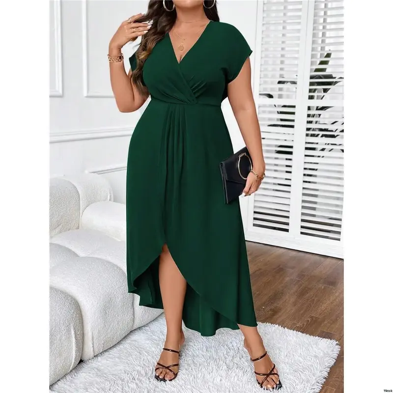 tiktok-shop-wrap-dress green midi - TikTok Shop tiktok-shop-wrap-dress green midi - TikTok Shop