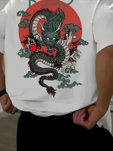 Dragon TShirt Casual Streetwear Hip Hop Graphic Tee For Men Unisex Summer Fashion Soft Tees Blouse Clothing