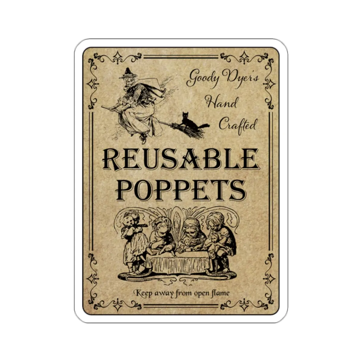 Reusable Poppets Apothecary Label