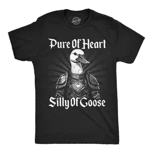 Mens Funny T Shirts Pure Of Heart Silly Of Goose Sarcasit Graphic Novely Tee for Men Mens Funny T Shirts Cool Vintage Fashion T-Shirt Gift Classic Menswear Love Apparel for Men Funny Sarcastic Short Sleeve Black -
