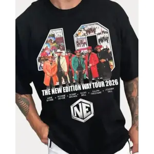 New Edition Way Tour 2026 Unisex New Short Sleeve T-Shirt, R&B Music Lovers, 2026 Tour Date T-Shirt, Vintage New Edition T-Shirt, Gift for Music Lovers