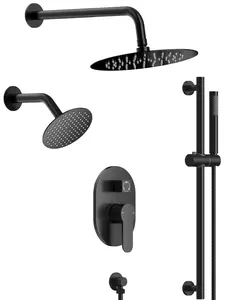 10" High-Pressure 2.5 GPM Rainfall Wall Mount Complete Shower System with Rough in-Valve | Smart Temp Flow | Revitalize with Body Jets | Quiet Operation | Precision Temperature Control | 3 Spray patterns