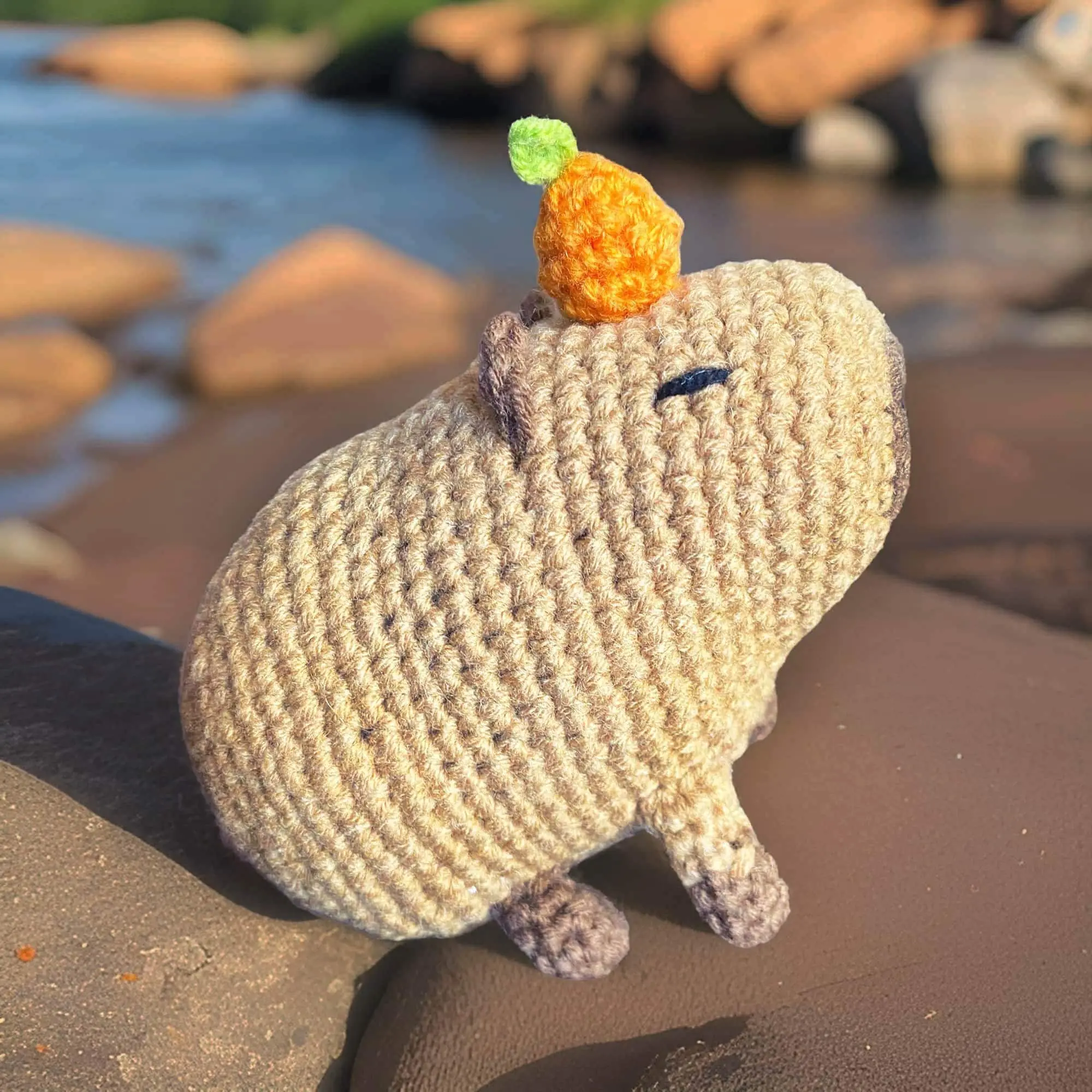 Handmade Crochet Capybara Plushie | Yarn Toy