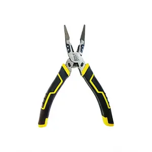 6 Inch Labor-Saving Steel Wire Pliers with Dual-Color Rubberized Grip, High-Frequency Hardened Needle Nose Pliers, Durable Precision Tool for Home & Professional Use
