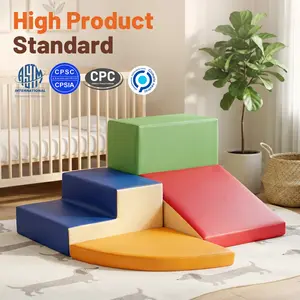 TODIBY Soft Foam Climb & Crawl Playset for Toddlers, 4-Piece Indoor Play Structure