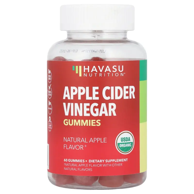 Havasu Nutrition Apple Cider Vinegar Gummies, Natural Apple, 60 Gummies