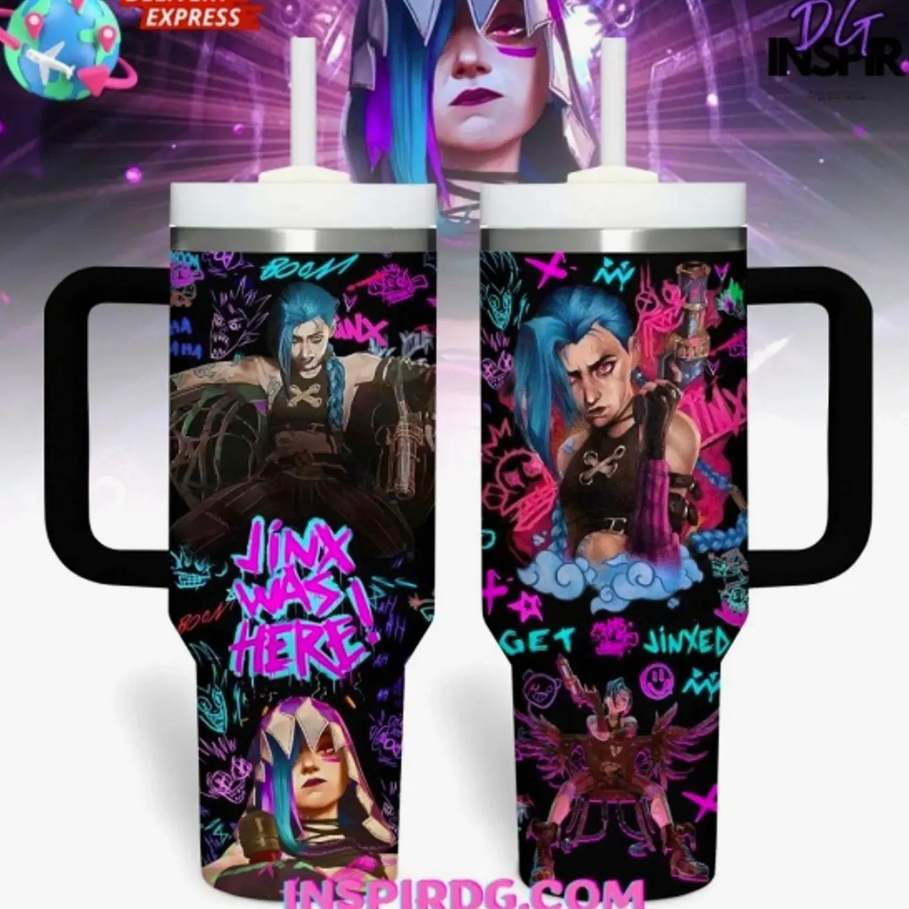 Arcane Jinx Was Here Special Edition  30oz 40 oz Tumbler With Handle HG Cup