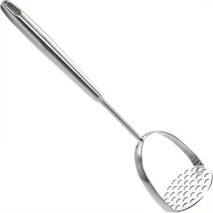 Stainless Steel Potato Masher, Ergonomic Handle, Rust Resistant Design, Ideal for Potatoes, Vegetables, Beans