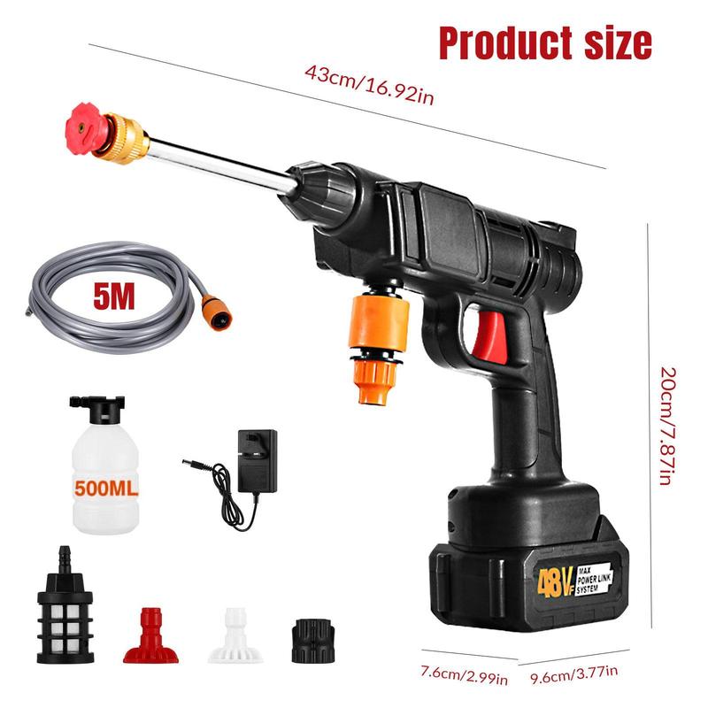 Cordless High Pressure Washer Gun, 48V Long-Lasting Battery, Portable Power Washer for Car, Fence, Wall, and Deck Cleaning